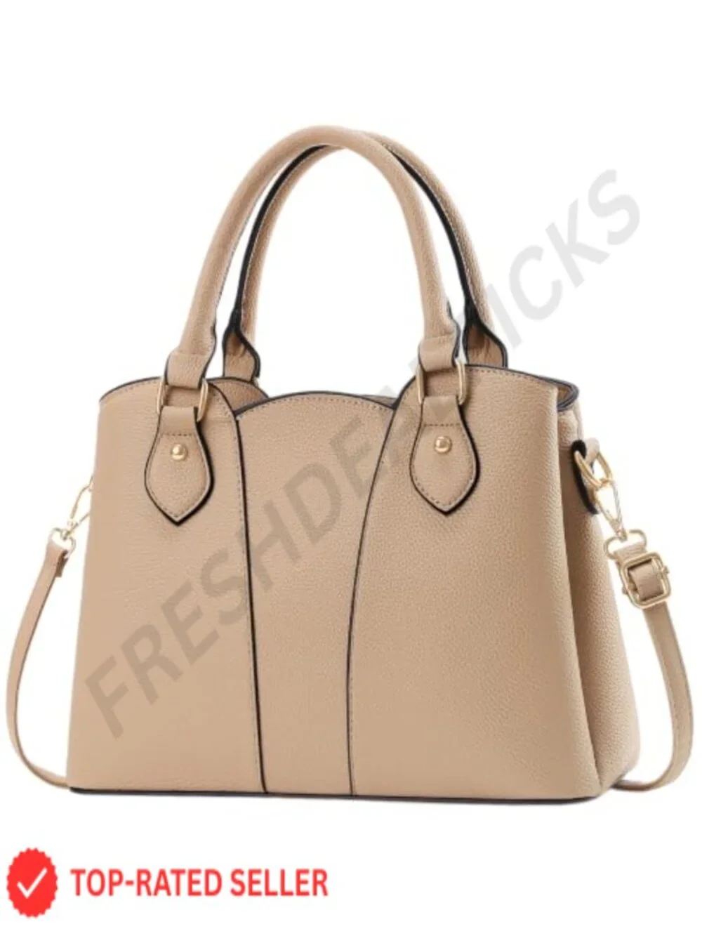 Women's Vegan Leather Crossbody Satchel Handbag Tote with Zipper Top Handle